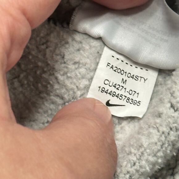 Nike Gray Mens M Just Do It Tri Color Spellout Sporty Athletic Pullover Hoodie - Picture 10 of 12